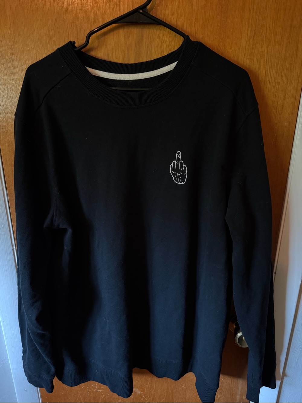 Kids Black Crewneck Sweatshirt with Embroidered Graphic
